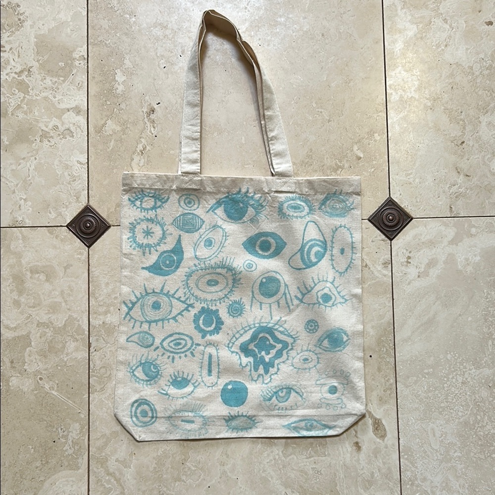Stylish Cream and Blue Tote Bag